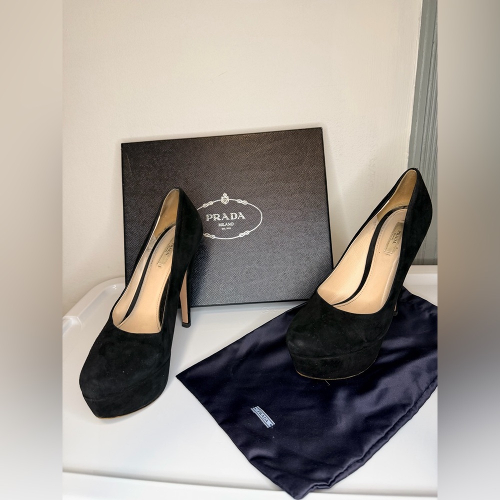 Prada Elegant Black Platform Heels